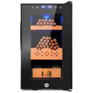 Humidor Elétrico Velieta Preto e Prata 25L Termostático Controle Digital 115V