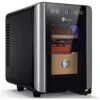 Humidor Elétrico KingChii 8L com Controle de Temperatura e Prateleiras de Cedro Espanhol 110V