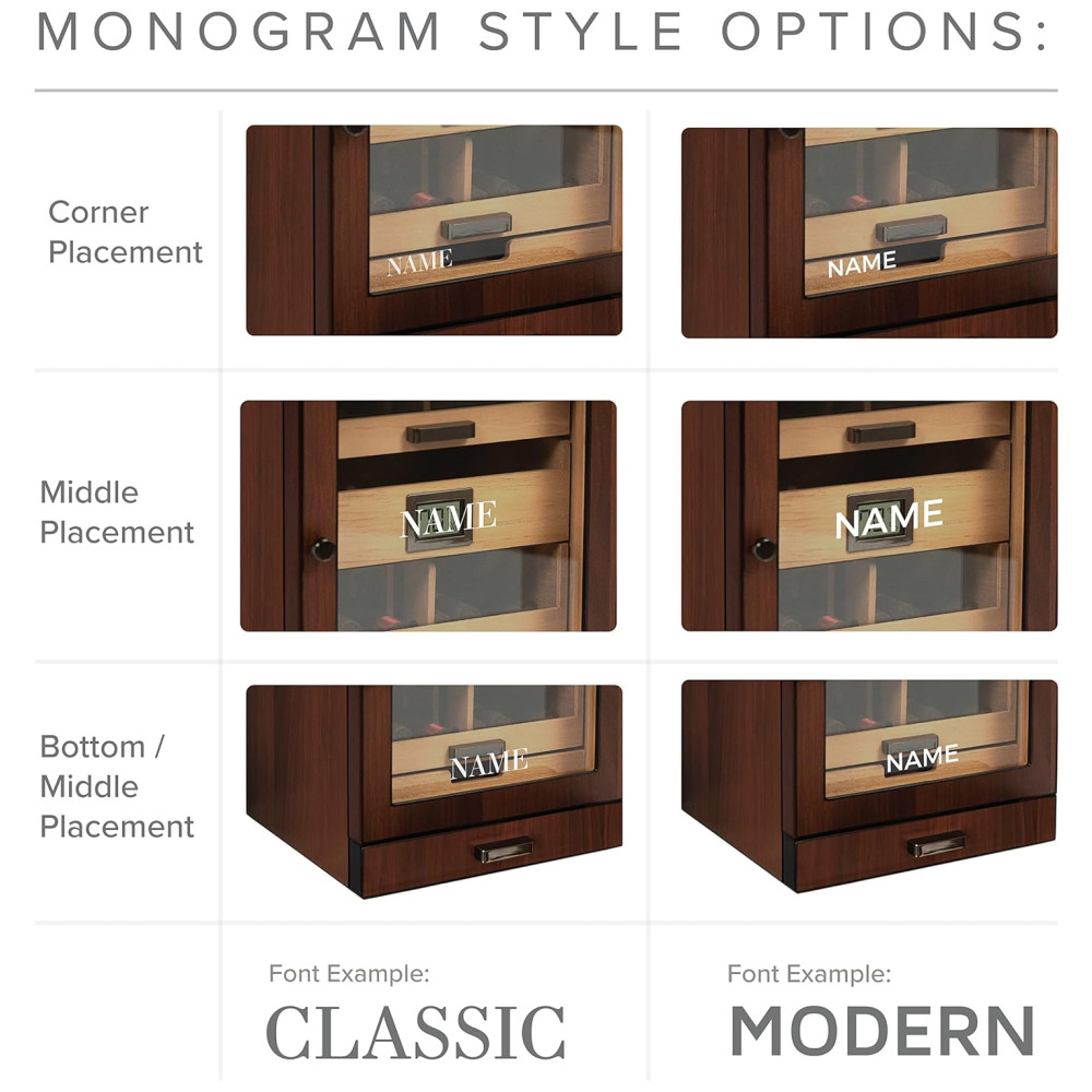 Humidor de Mesa Case Elegance Marrom Personalizado Cedro Espanhol Sistema Umidificação Digital