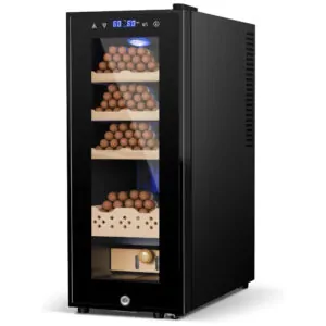 Humidor Elétrico Velieta 35L Aço Inoxidável Termostático 250 Charutos Controle Digital 115V