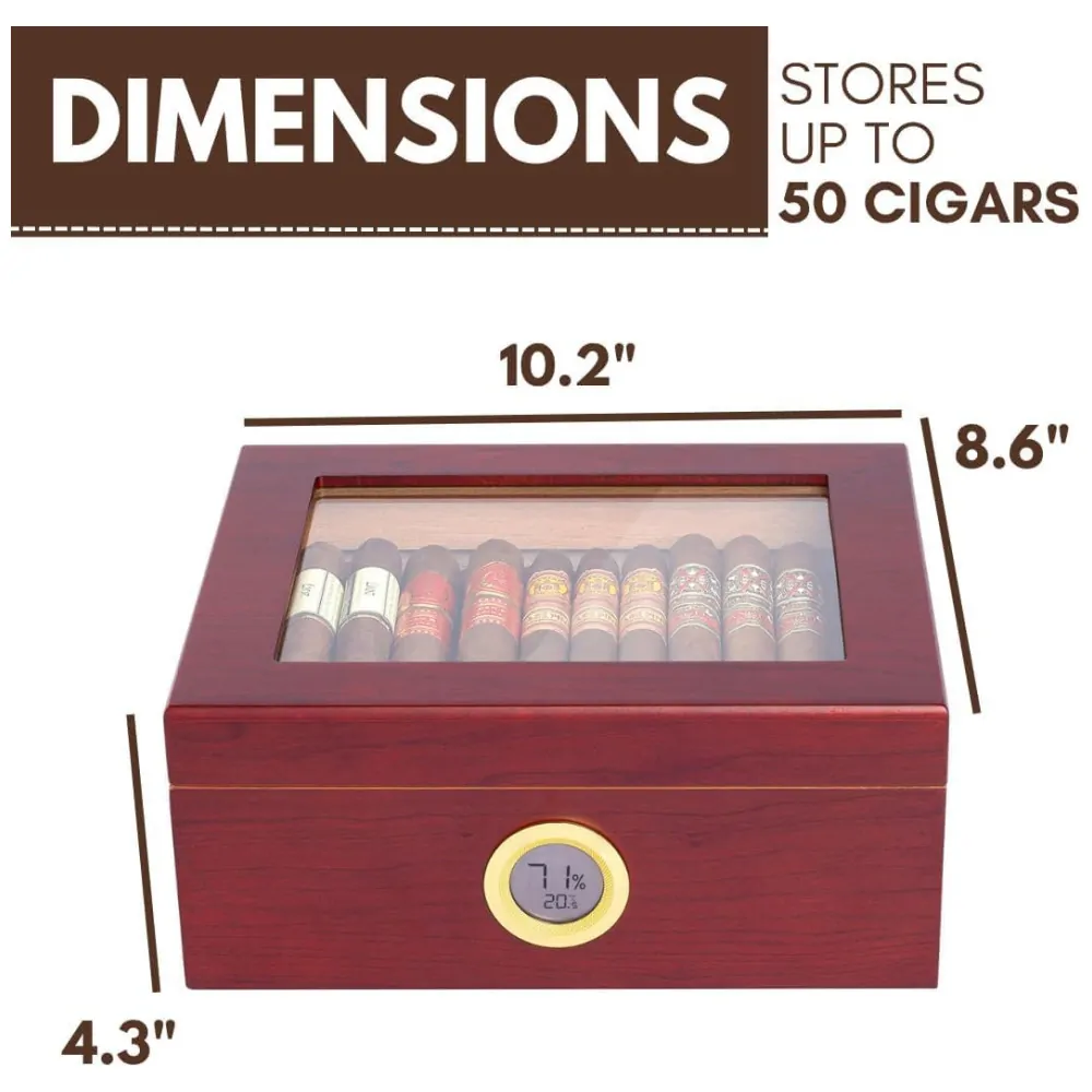 ectq9z2xj2w80b_1 jpg - Umidor Premium para 2550 Charutos Design Elegante com Higrômetro e Umidificador Caixa de Cedro para Controle Ótimo de Umidade Mantello Cigars