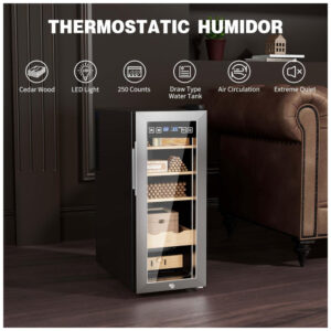 ectqc7f5rzpd0b_3 jpg - Umidor Elétrico para Charutos 35 Litros MIUGUYO Controle de Umidade e Temperatura, 250 Charutos, Gavetas em Cedro Espanhol