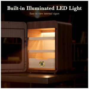 ectqfq4qkvvc0b_2 jpg - Umidor para Charutos, Gabinete para 200 Charutos com Controle de Luz LED, 3 Camadas, Gaveta de Cedro, Higrômetro,Mojgar