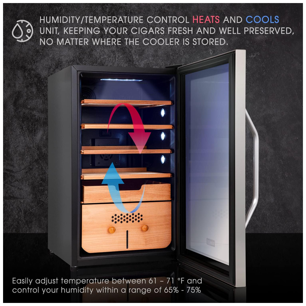 Humidor Refrigerado Schmécké Preto Capacidade 400 Charutos com Controle 3 em 1 240V