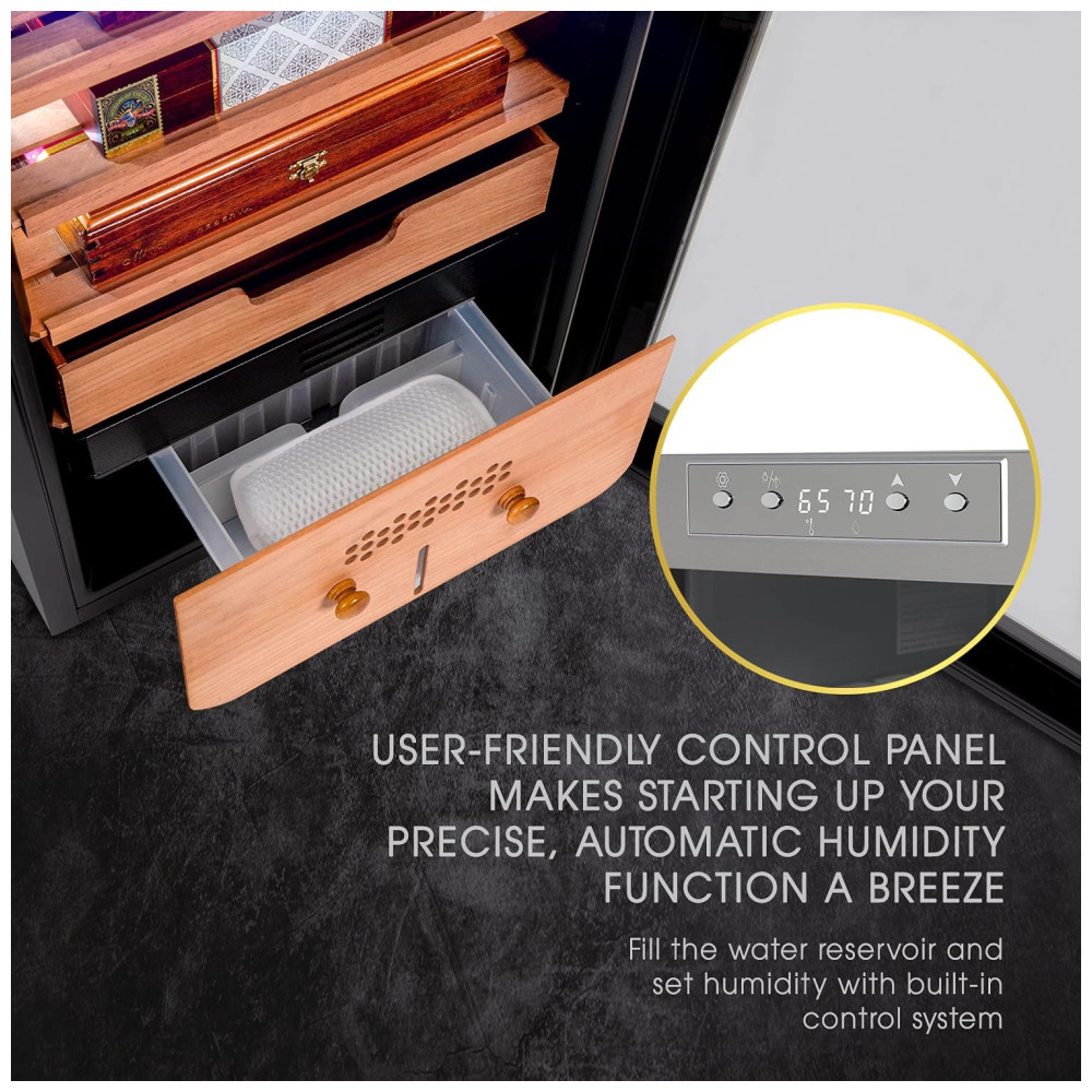 Humidor Refrigerado Schmécké Preto Capacidade 400 Charutos com Controle 3 em 1 240V