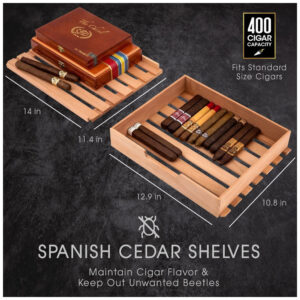 Humidor Refrigerado Schmécké Preto Capacidade 400 Charutos com Controle 3 em 1 240V