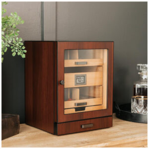 Humidor de Charutos Case Elegance Luca Marrom 80 100 Charutos com Cedro Espanhol e Higrômetro Digital