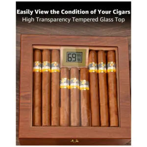 Humidor para Charutos Flauno Cerejeira com Trava e Sistema de Circulação de Ar