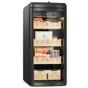 ectqmyh37tyc0b_0 jpg - Umidor para Charutos Elétrico 115L com Capacidade para 900 Charutos, Display Digital LED, Controle Inteligente de Temperatura e Umidade, 110V, Mojgar, Preto