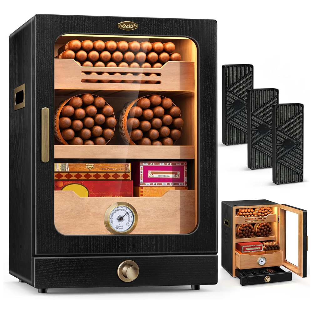 ectqqqn9c7rc0b_0 jpg - Umidor Scotte Iluminado com LED, 15L para 100 150 Charutos, Prateleiras de Cedro Espanhol, Gaveta de Acessórios, 3 Umidificadores, Higrômetro.