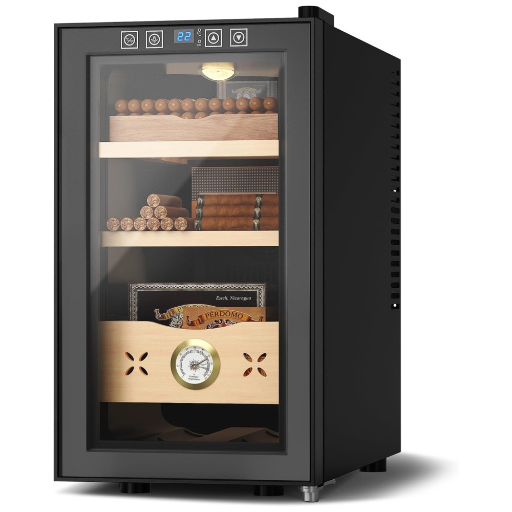 Humidor Elétrico Euhomy Preto 35L com Controle Digital Dupla Função Refrigeração e Aquecimento