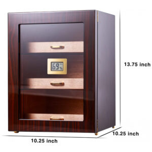 Humidor Woodronic Ébano Brilhante para 150 Charutos com Cedro Espanhol e Higrômetro Digital