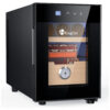Gabinete Umidificador de Charutos KingChii Preto 16L Controle de Temperatura Prateleiras de Cedro 100 Charutos