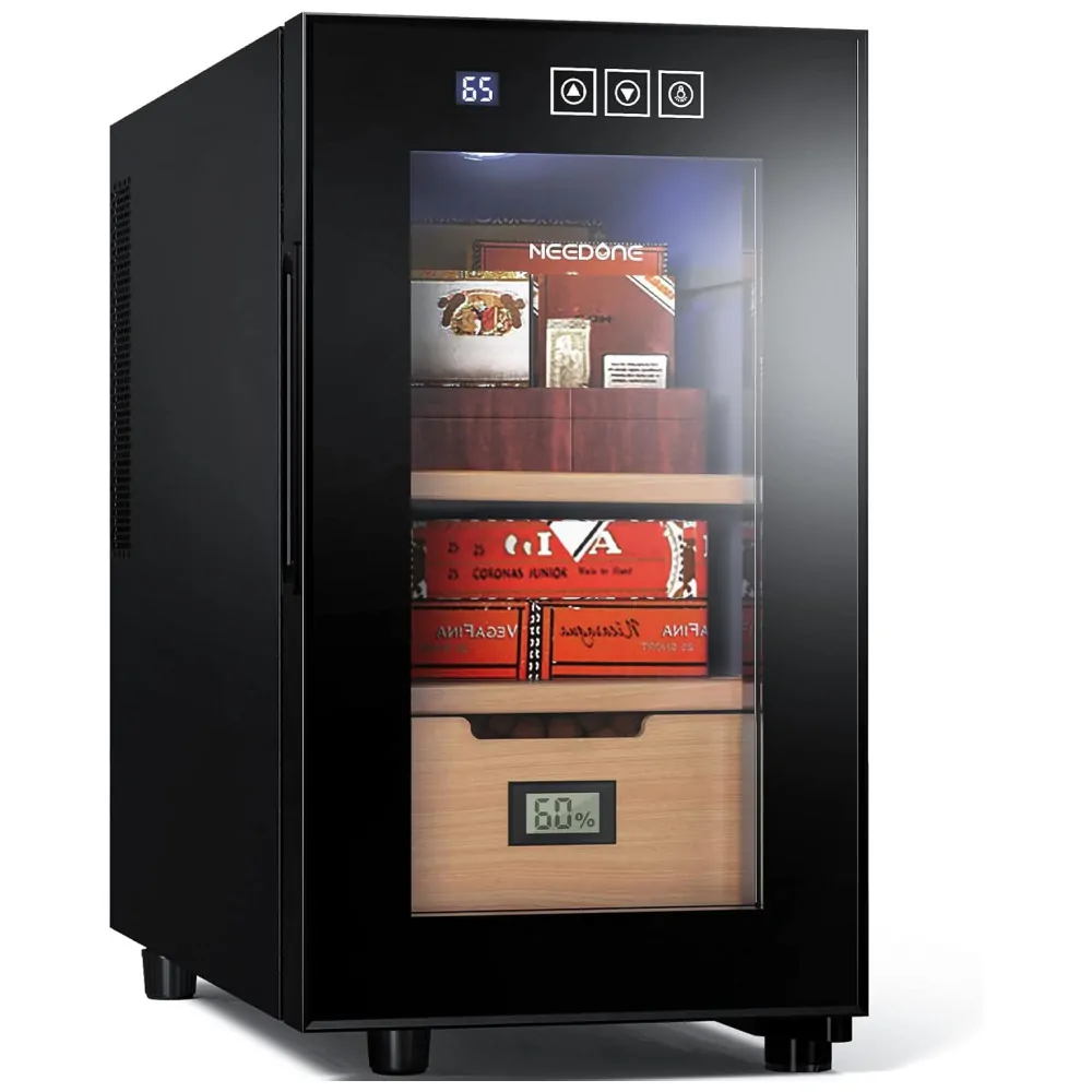 Humidor Elétrico NEEDONE 23L Preto Resfriamento e Aquecimento 3 Camadas 110V