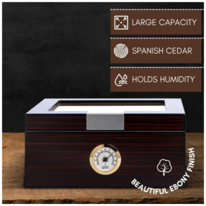 ectqxdkdg5s70b_8 jpg - Umidor de Luxo para Charutos Armazenamento Sofisticado para 25 50 Charutos, com Medidor de Umidade e Umidificador, Caixa de Cedro Mantello Cigars