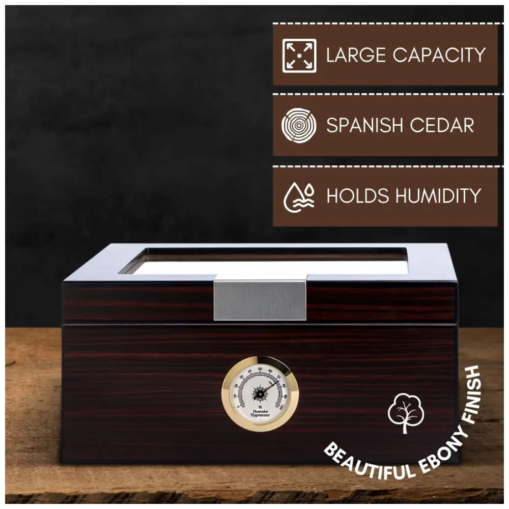 ectqxdkdg5s70b_8 jpg - Umidor de Luxo para Charutos Armazenamento Sofisticado para 25 50 Charutos, com Medidor de Umidade e Umidificador, Caixa de Cedro Mantello Cigars