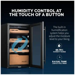 ectqt8qwtrk80b_1 jpg - Humidor Eletrônico para Charutos NewAir 840 Capacidade em Preto, 117L com Sistema de Umidificação Embutido e Função de Aquecimento e Refrigeração