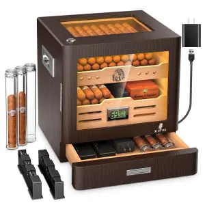 Armário Umidor Charutos XIFEI Gaveta Cedro LED 80 100 Charutos
