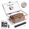 Umidor de Charutos Scotte Transparente em Acrílico com Higrômetro, Cortador e Punch Capacidade para 20 Charutos