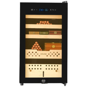 Humidor Elétrico VEVOR 70L Preto Controle Digital Temperatura Umidade 110V