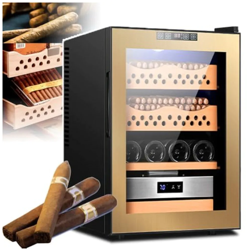 Humidor para Charutos PPOIUYK Dourado 50L Controle Inteligente de Temperatura e Umidade 110V
