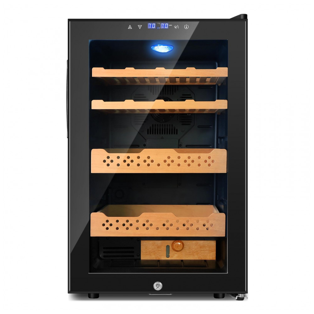 Humidor Elétrico Velieta 70L Preto para 400 Charutos com Controle Digital de Temperatura e Umidade 115V