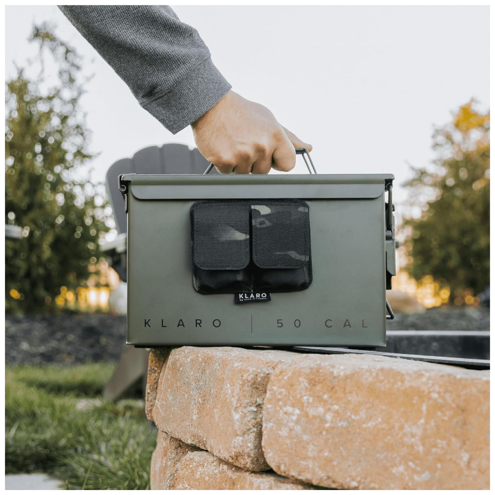 Humidor Militar CASE ELEGANCE Verde Militar 50 Charutos Cedro Espanhol Higrômetro Digital