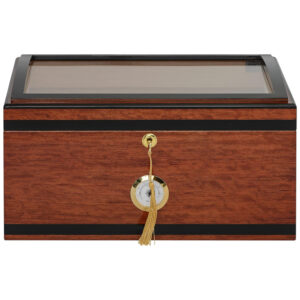 Humidor para Charutos Aveiro Supreme Madeira Cerejeira com Tampa de Vidro 80 125 Charutos