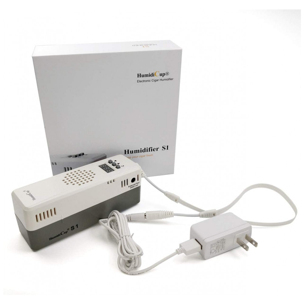 Umidificador Eletrônico HumidiCup S1 Branco Cinza Controle Automático 5V