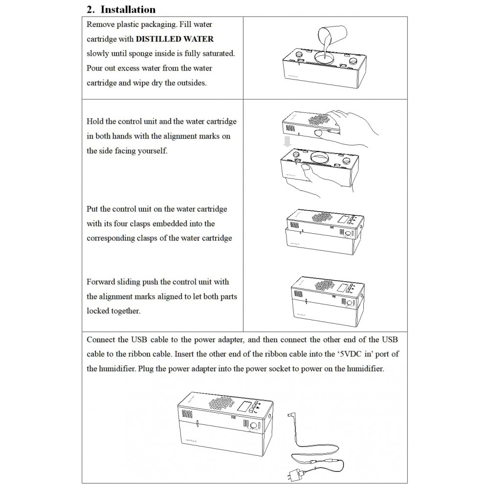 Umidificador Eletrônico HumidiCup S1 Branco Cinza Controle Automático 5V