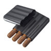 Porta Charutos Visol Preto Fibra de Carbono 4 Charutos