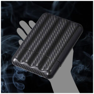 Porta Charutos Visol Preto Fibra de Carbono 4 Charutos