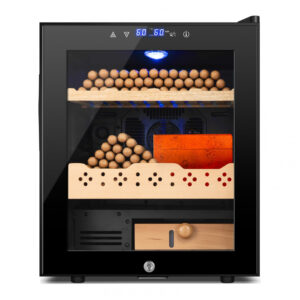 Humidor Elétrico Velieta Preto 50L para 300 Charutos com Controle Digital de Temperatura e Umidade 115V