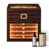 Humidor Gabinete Woodronic Ébano com LED para 100 Charutos Cedro Espanhol Higrômetro Digital