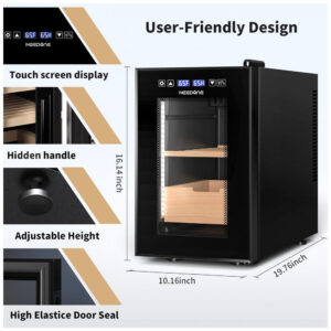 Humidor Elétrico NEEDONE 16L Preto com Controle Inteligente de Umidade 110V
