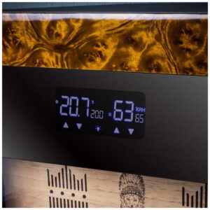 Gabinete Humidor HYUIO Preto Capacidade 250 Charutos Controle Eletrônico Temperatura 110V