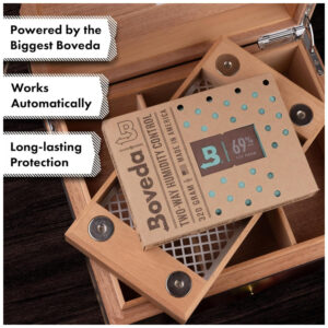 Humidor Boveda Cedro Espanhol Acabamento Fosco Macassar para 50 Charutos
