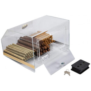 Humidor para Charutos Prestige Import Group Laurence V2 Transparente 3 Compartimentos com Higrômetro para até 75 Charutos
