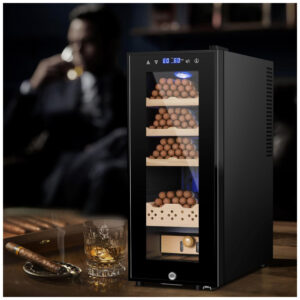 Humidor Elétrico Velieta 35L Aço Inoxidável Controle Digital Temperatura e Umidade 110V