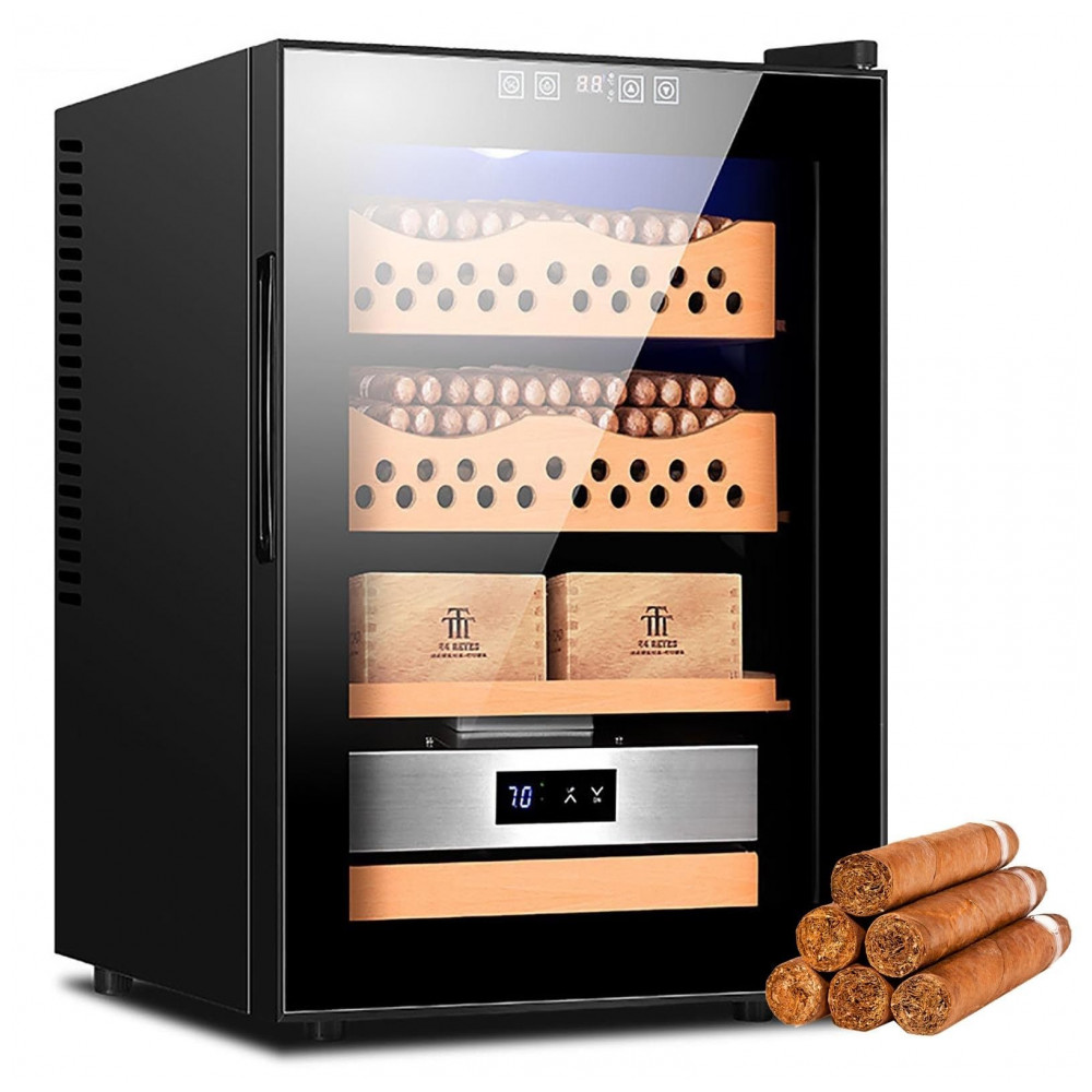 Humidor Refrigerado CFDZCP Preto 50L Para 200 300 Charutos com Controle Temperatura 110V