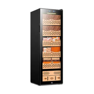 Humidor Elétrico JTYMZYY Madeira Cedro Espanhol 138L para 1000 Charutos com Refrigeração e Aquecimento 110V