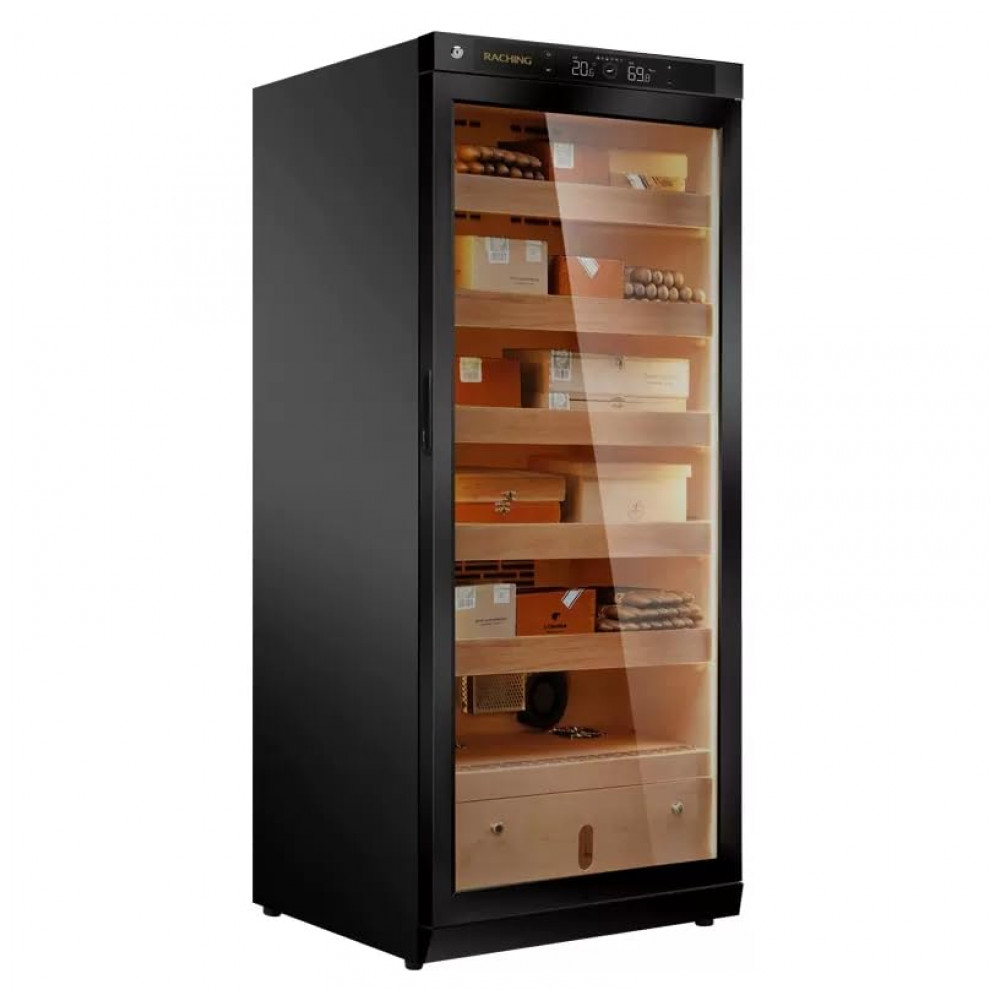 Humidor Elétrico RACHING C230A Madeira Cerejeira 1200 Charutos Controle Digital 110V