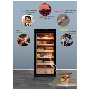 Humidor Elétrico RACHING C230A Madeira Cerejeira 1200 Charutos Controle Digital 110V