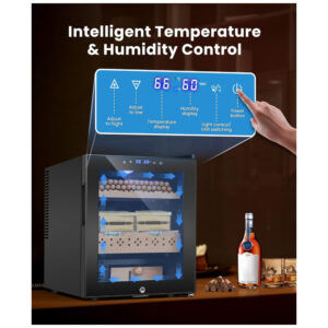 Humidor Elétrico RLPI Preto 50L Termostático Digital com Controle Temperatura e Umidade 115V