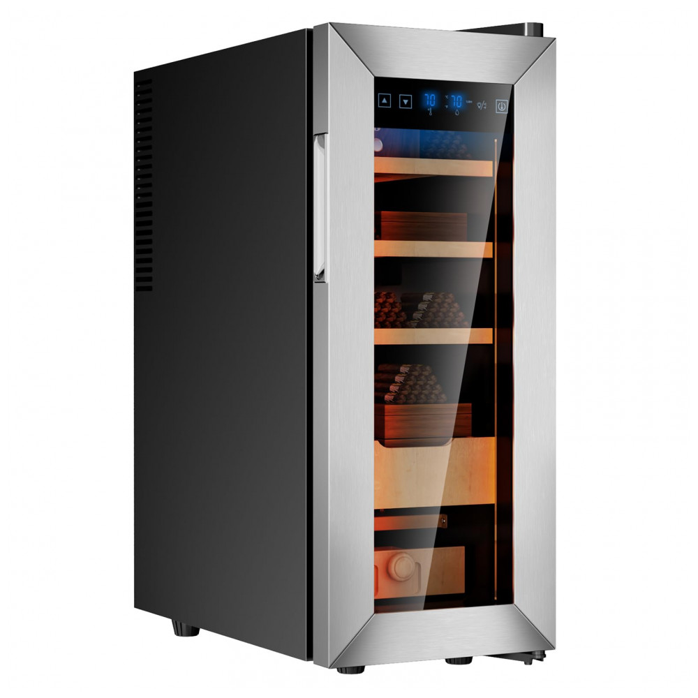 Humidor para Charutos KingChii BW 35S Prateado 35L com Controle de Temperatura e Umidade 110V