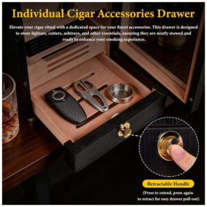 Humidor Elétrico Generic Preto 16 Litros 3 Prateleiras Ajustáveis Higrômetro 110V