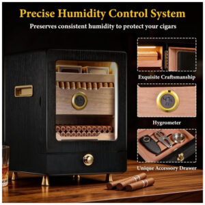 Humidor Elétrico Generic Preto 16 Litros 3 Prateleiras Ajustáveis Higrômetro 110V