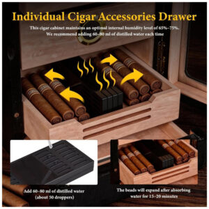Humidor Elétrico Generic Preto 16 Litros 3 Prateleiras Ajustáveis Higrômetro 110V