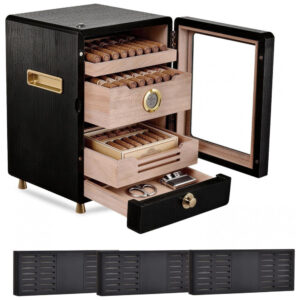 Humidor Elétrico Generic Preto 16 Litros 3 Prateleiras Ajustáveis Higrômetro 110V