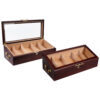 Humidor Prestige Import Group Modena Cerejeira Escura Tampo de Vidro Angular até 100 Charutos
